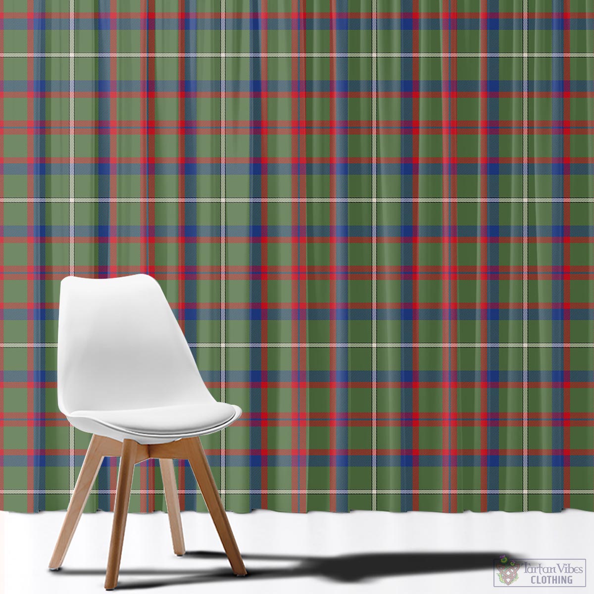 Shaw Green Modern Tartan Window Curtain