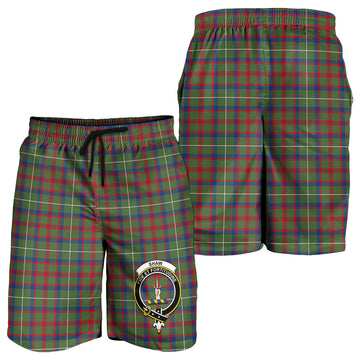 Shaw Green Modern Tartan Mens Shorts with Family Crest