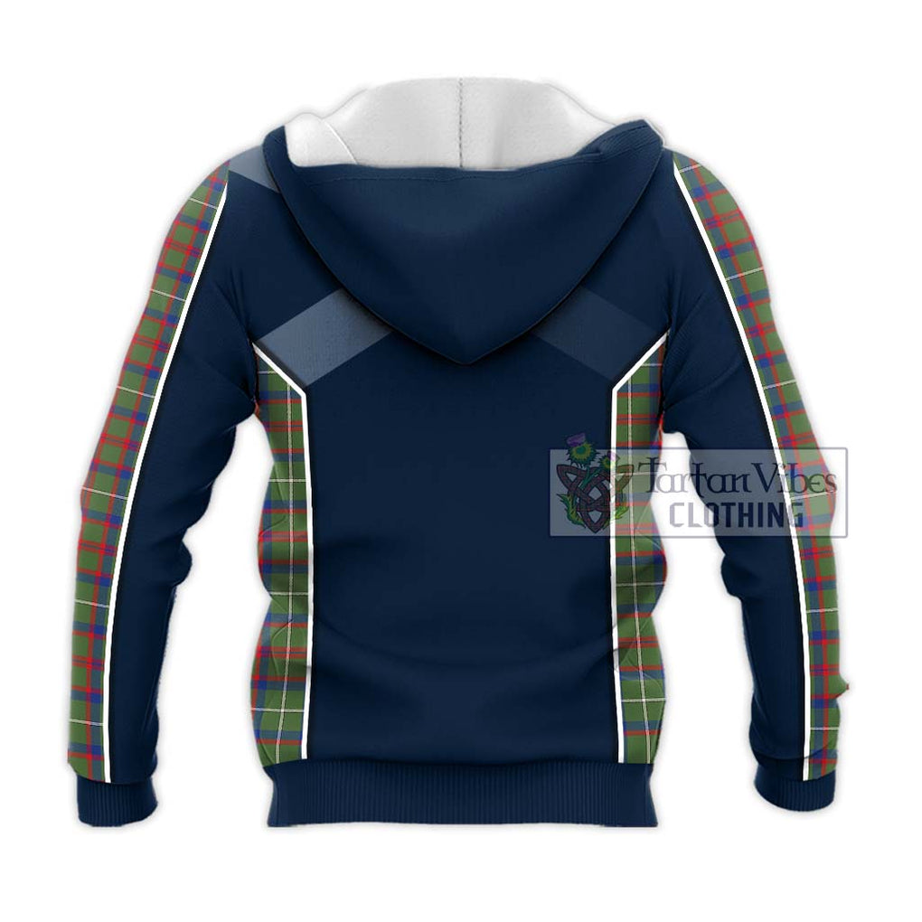 Shaw Green Modern Tartan Knitted Hoodie with Family Crest and Lion Rampant Vibes Sport Style - Tartan Vibes Clothing