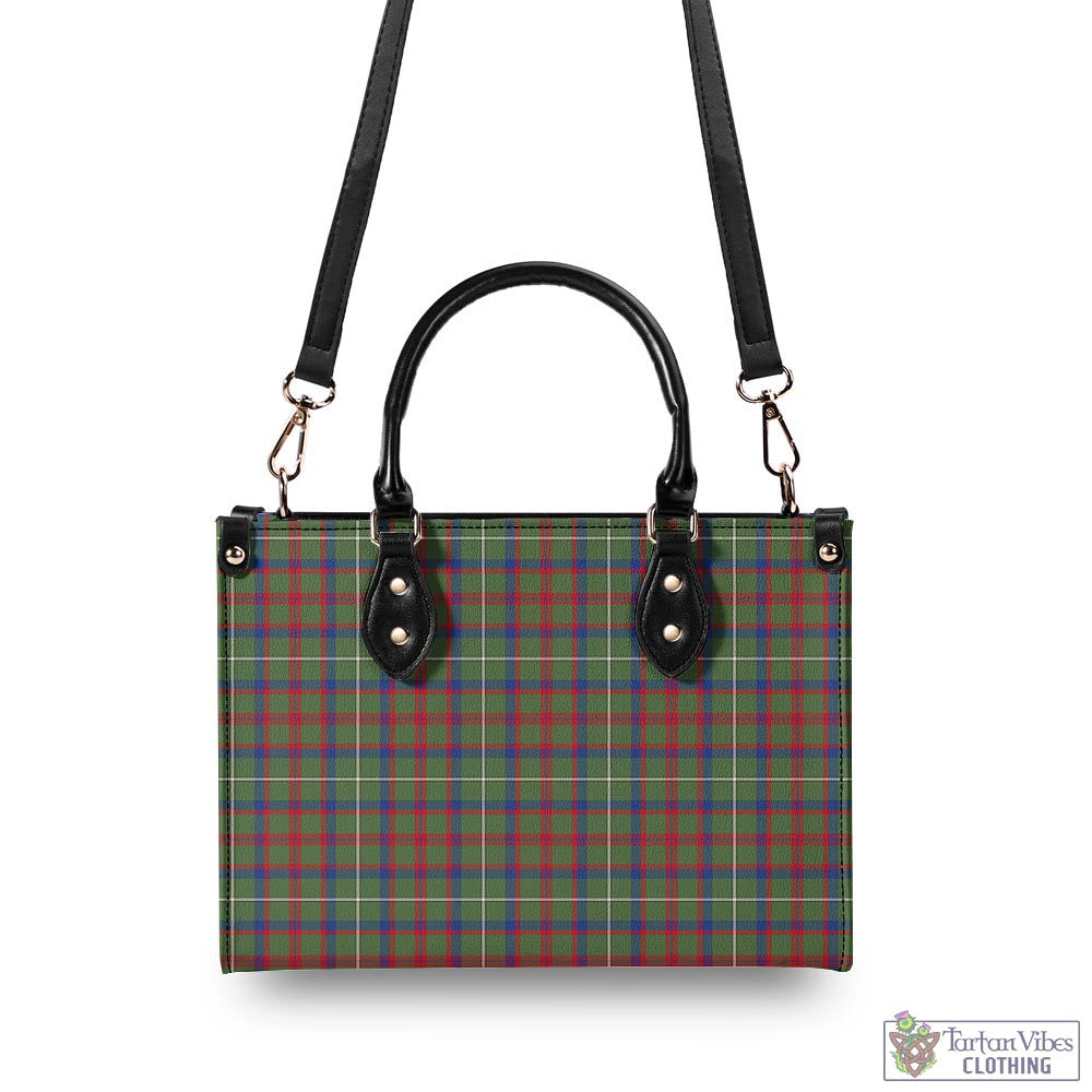 Tartan Vibes Clothing Shaw Green Modern Tartan Luxury Leather Handbags