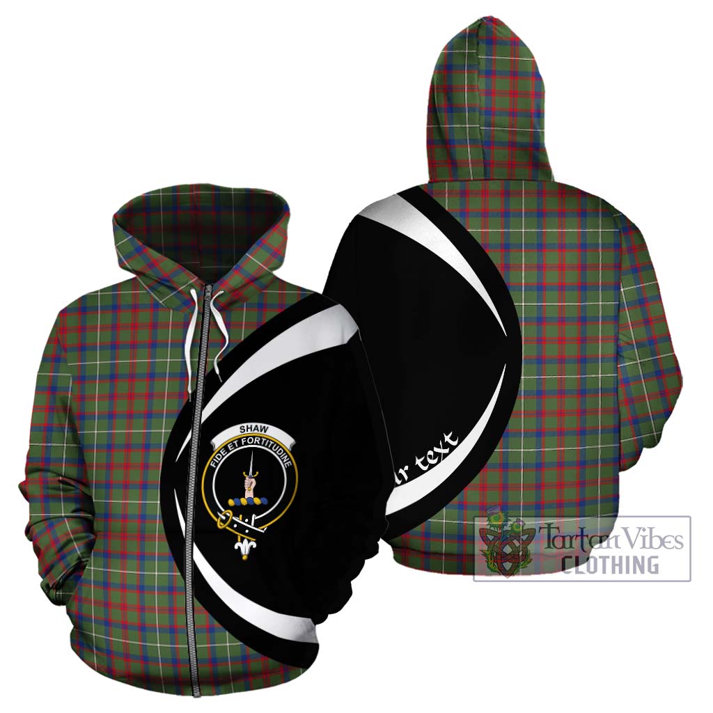 Shaw Green Modern Tartan Hoodie with Family Crest Circle Style - Tartan Vibes Clothing