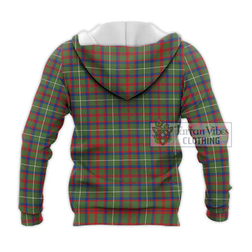 Shaw Green Modern Tartan Knitted Hoodie with Family Crest DNA In Me Style