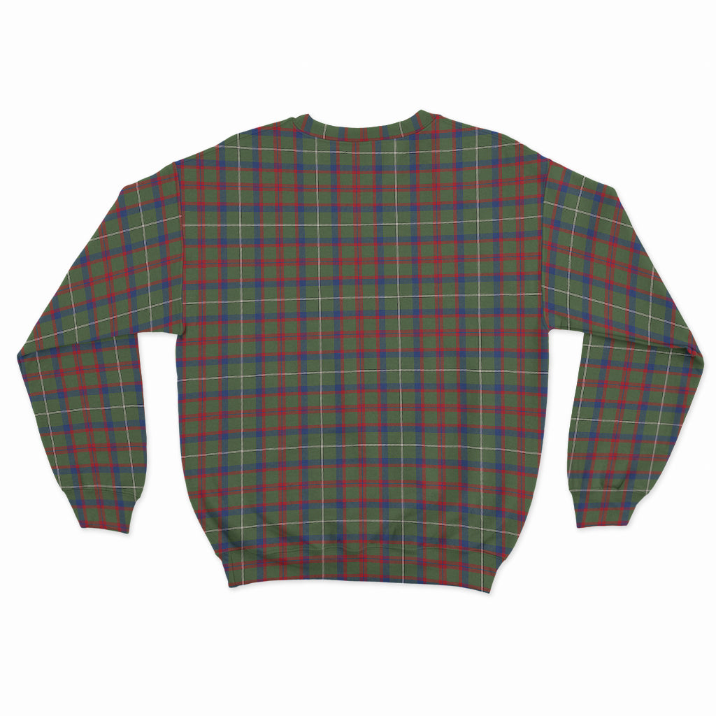 Shaw Green Modern Tartan Sweatshirt with Family Crest - Tartan Vibes Clothing