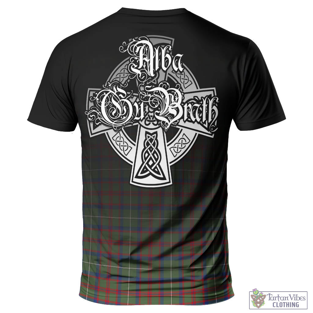 Tartan Vibes Clothing Shaw Green Modern Tartan T-Shirt Featuring Alba Gu Brath Family Crest Celtic Inspired