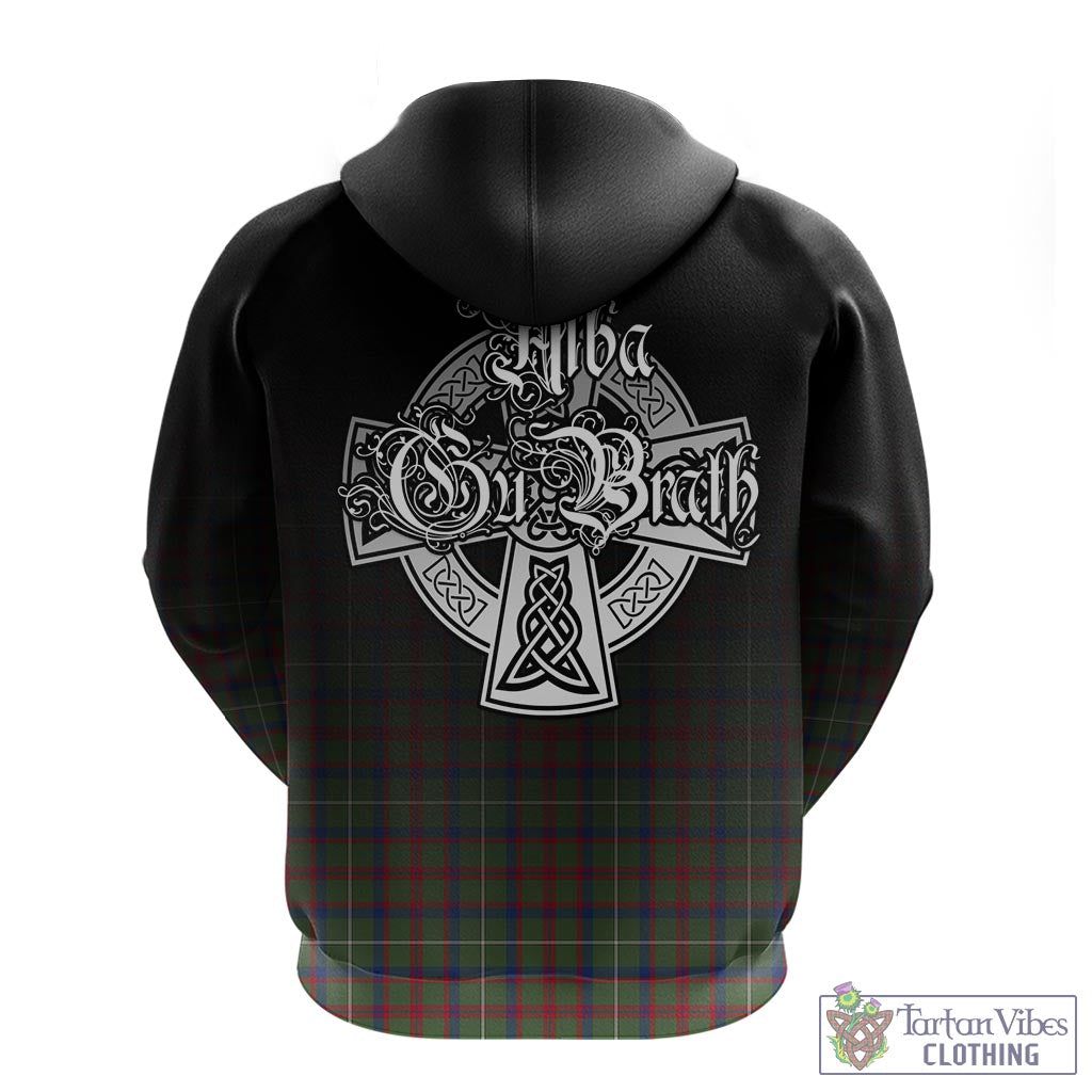 Tartan Vibes Clothing Shaw Green Modern Tartan Hoodie Featuring Alba Gu Brath Family Crest Celtic Inspired