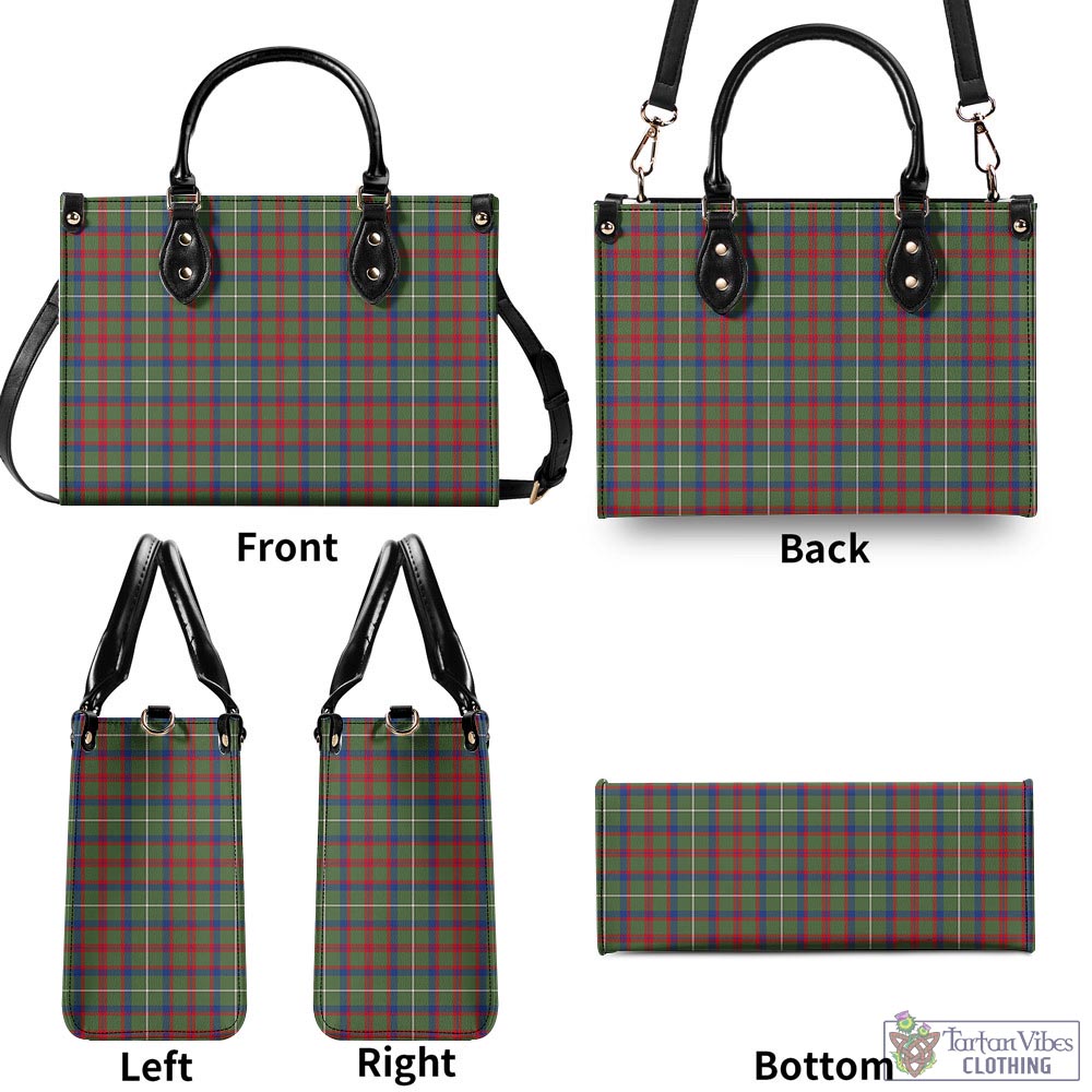 Tartan Vibes Clothing Shaw Green Modern Tartan Luxury Leather Handbags