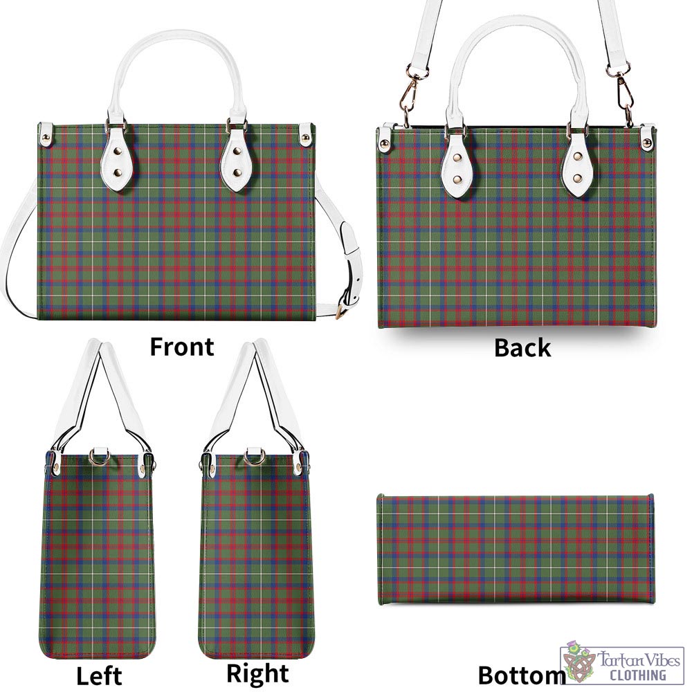 Tartan Vibes Clothing Shaw Green Modern Tartan Luxury Leather Handbags