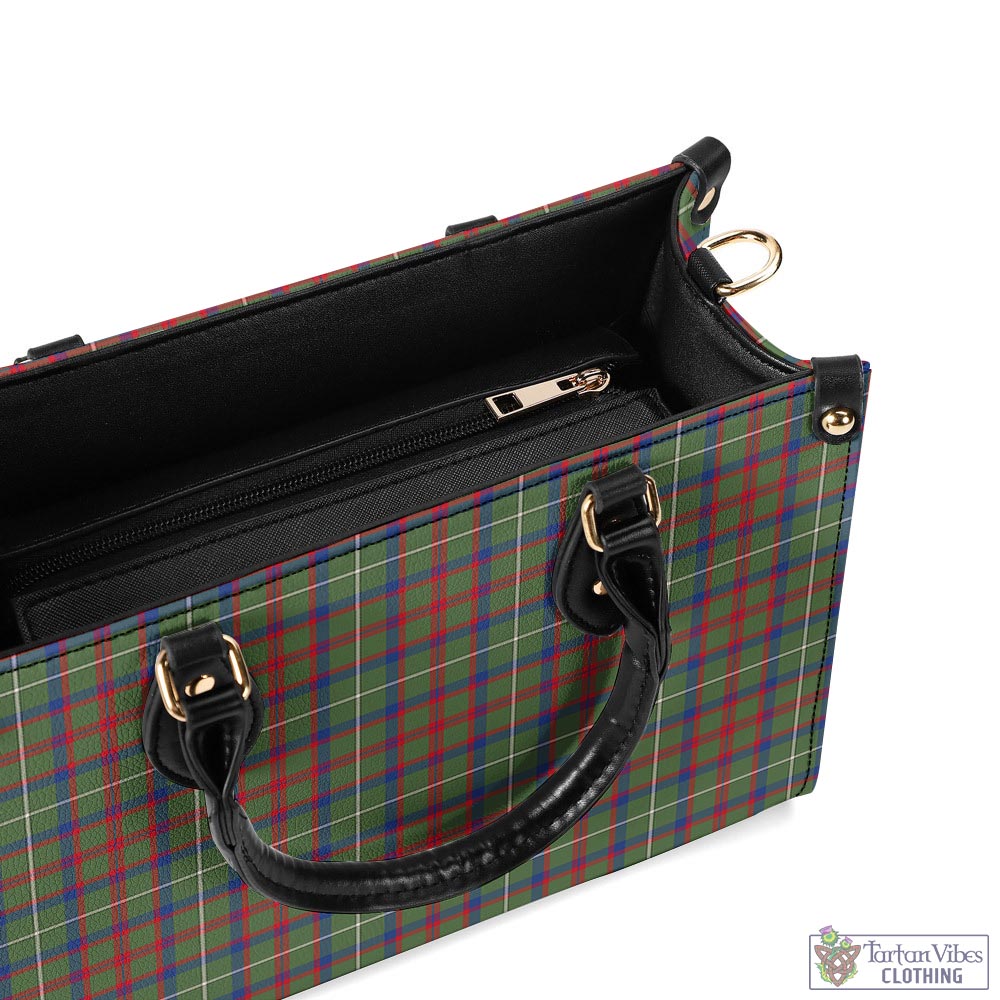 Tartan Vibes Clothing Shaw Green Modern Tartan Luxury Leather Handbags