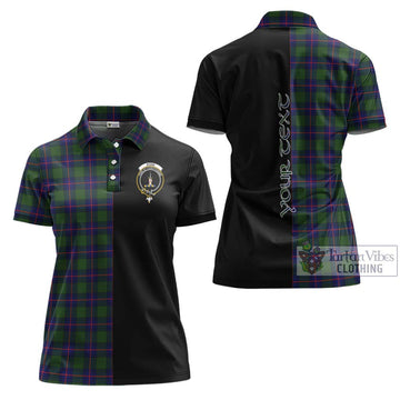 Shaw Modern Tartan Women's Polo Shirt with Family Crest and Half Of Me Style