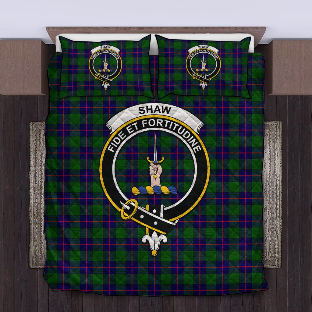 Shaw Modern Tartan Quilt Bed Set with Family Crest Twin - Tartan Vibes Clothing