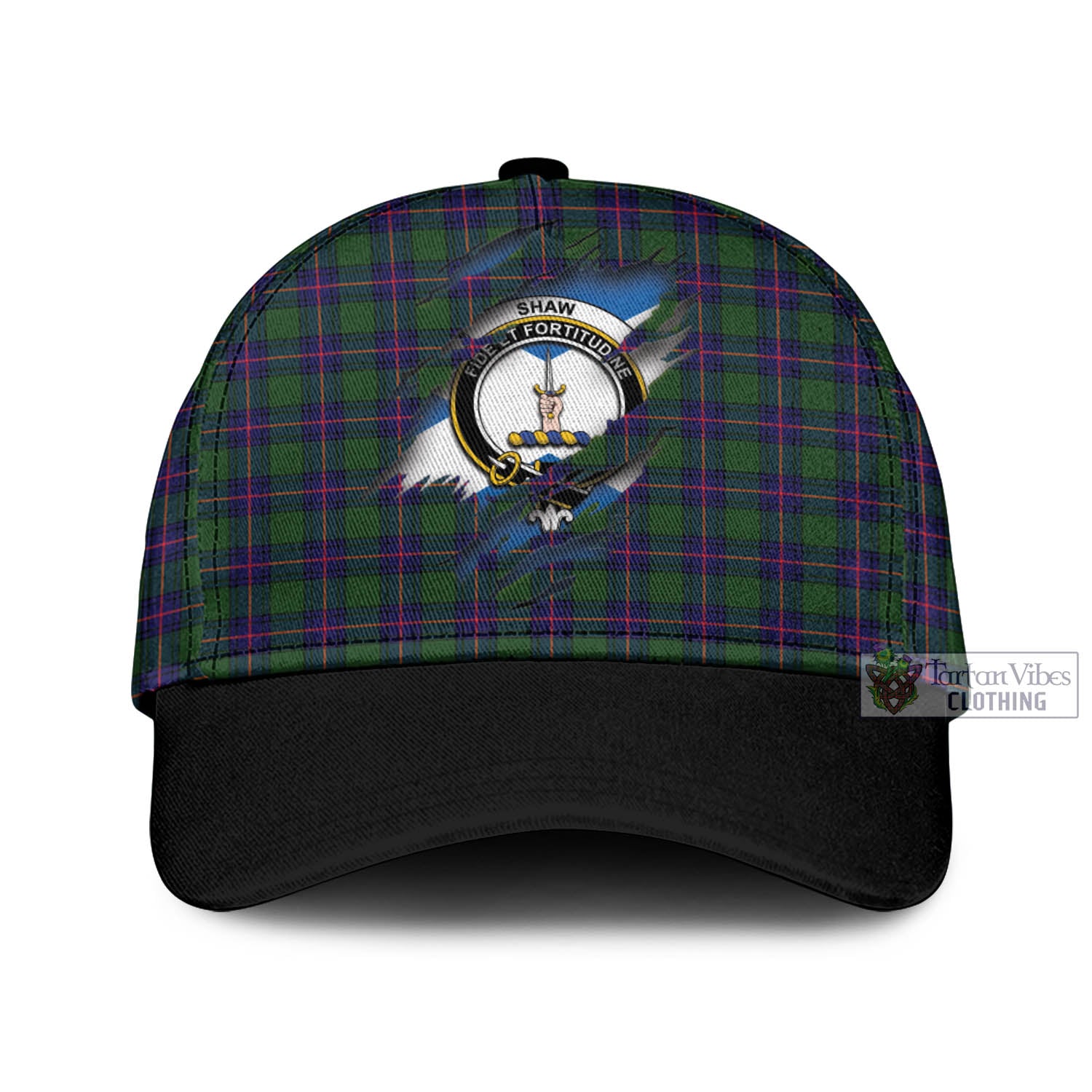 Tartan Vibes Clothing Shaw Modern Tartan Classic Cap with Family Crest In Me Style