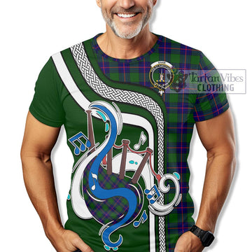 Shaw Modern Tartan T-Shirt with Epic Bagpipe Style