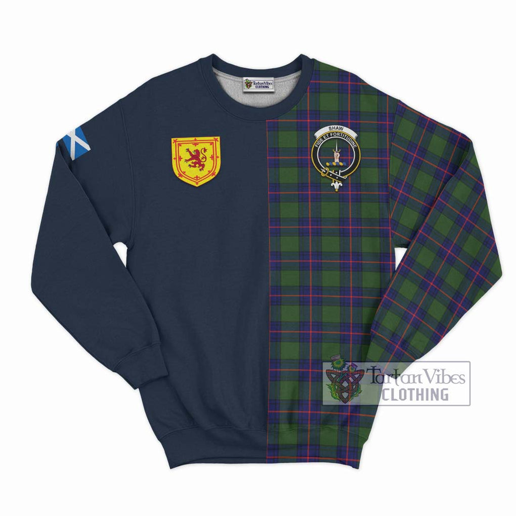 Tartan Vibes Clothing Shaw Modern Tartan Sweatshirt with Scottish Lion Royal Arm Half Style