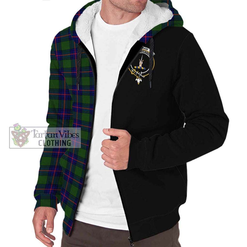 Shaw Modern Tartan Sherpa Hoodie with Family Crest and Half Of Me Style Unisex S - Tartanvibesclothing Shop