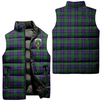 Shaw Modern Tartan Sleeveless Puffer Jacket with Family Crest