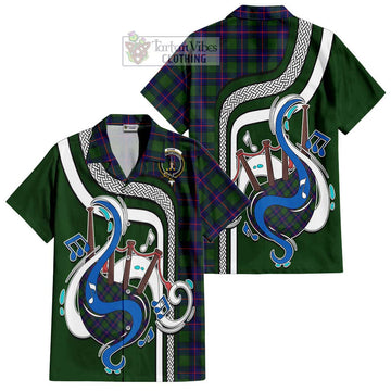 Shaw Modern Tartan Short Sleeve Button Shirt with Epic Bagpipe Style