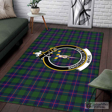 Shaw Modern Tartan Area Rug with Family Crest