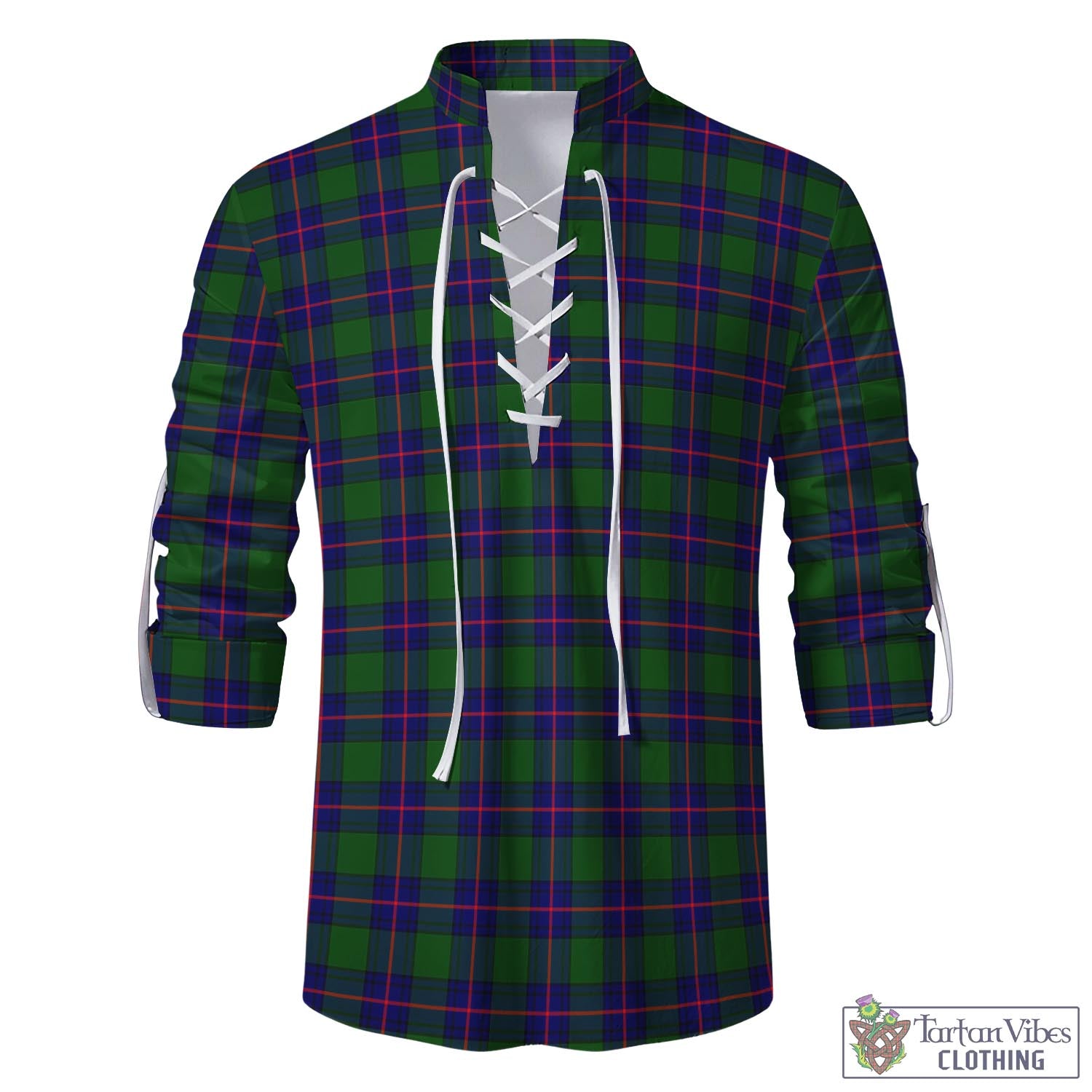 Tartan Vibes Clothing Shaw Modern Tartan Men's Scottish Traditional Jacobite Ghillie Kilt Shirt