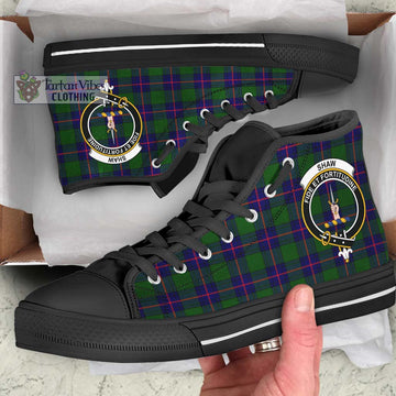 Shaw Modern Tartan High Top Shoes with Family Crest