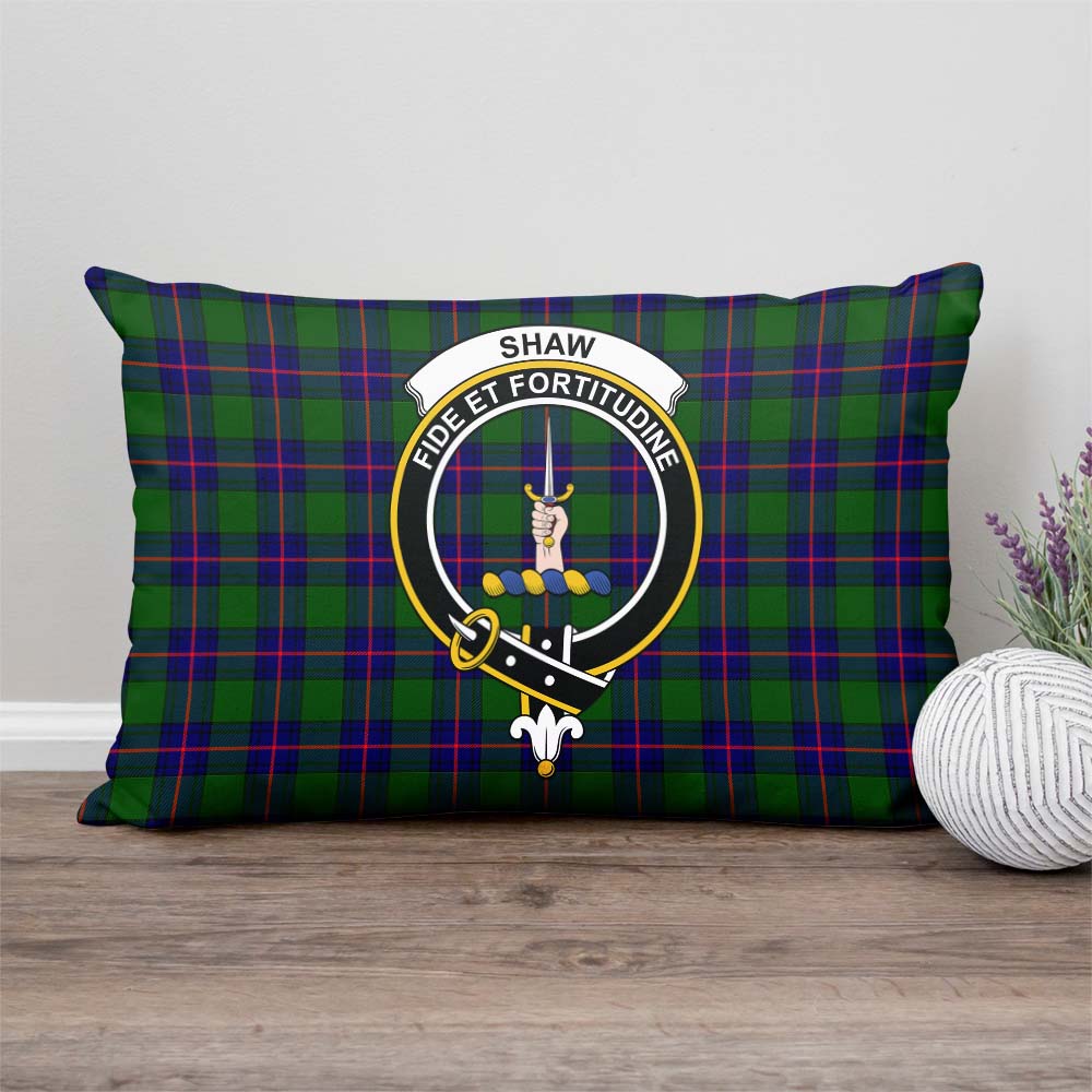 Shaw Modern Tartan Pillow Cover with Family Crest Rectangle Pillow Cover - Tartanvibesclothing