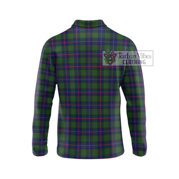 Shaw Modern Tartan Long Sleeve Polo Shirt with Family Crest DNA In Me Style