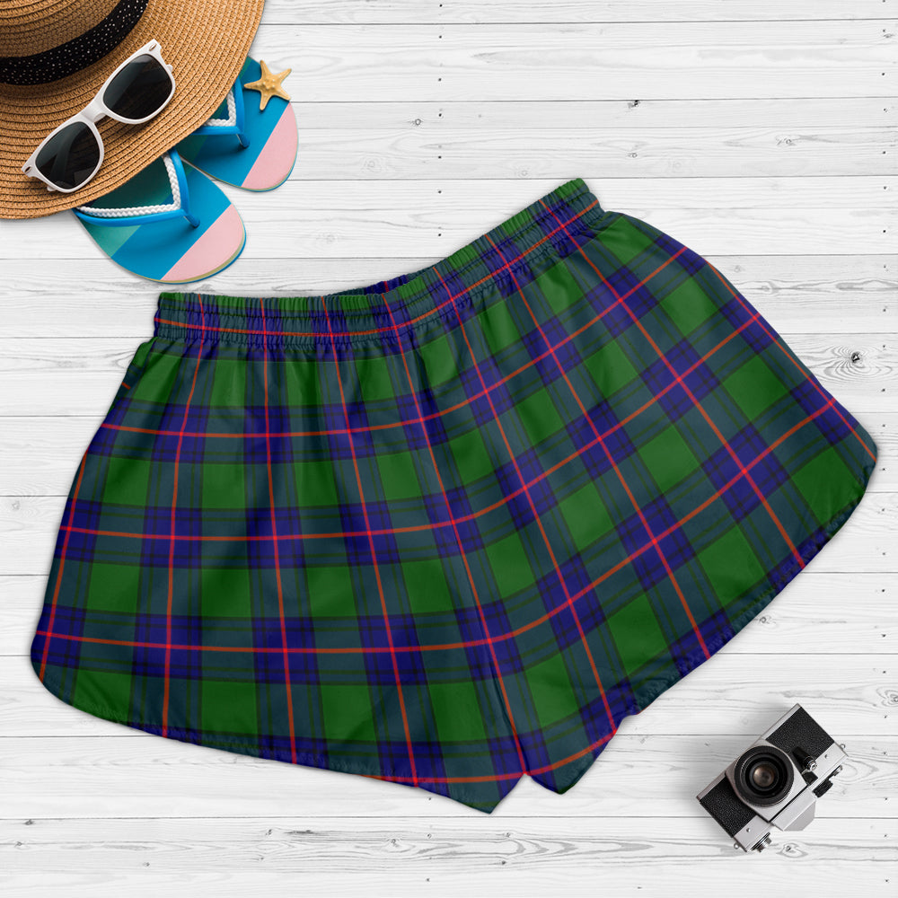 shaw-modern-tartan-womens-shorts-with-family-crest