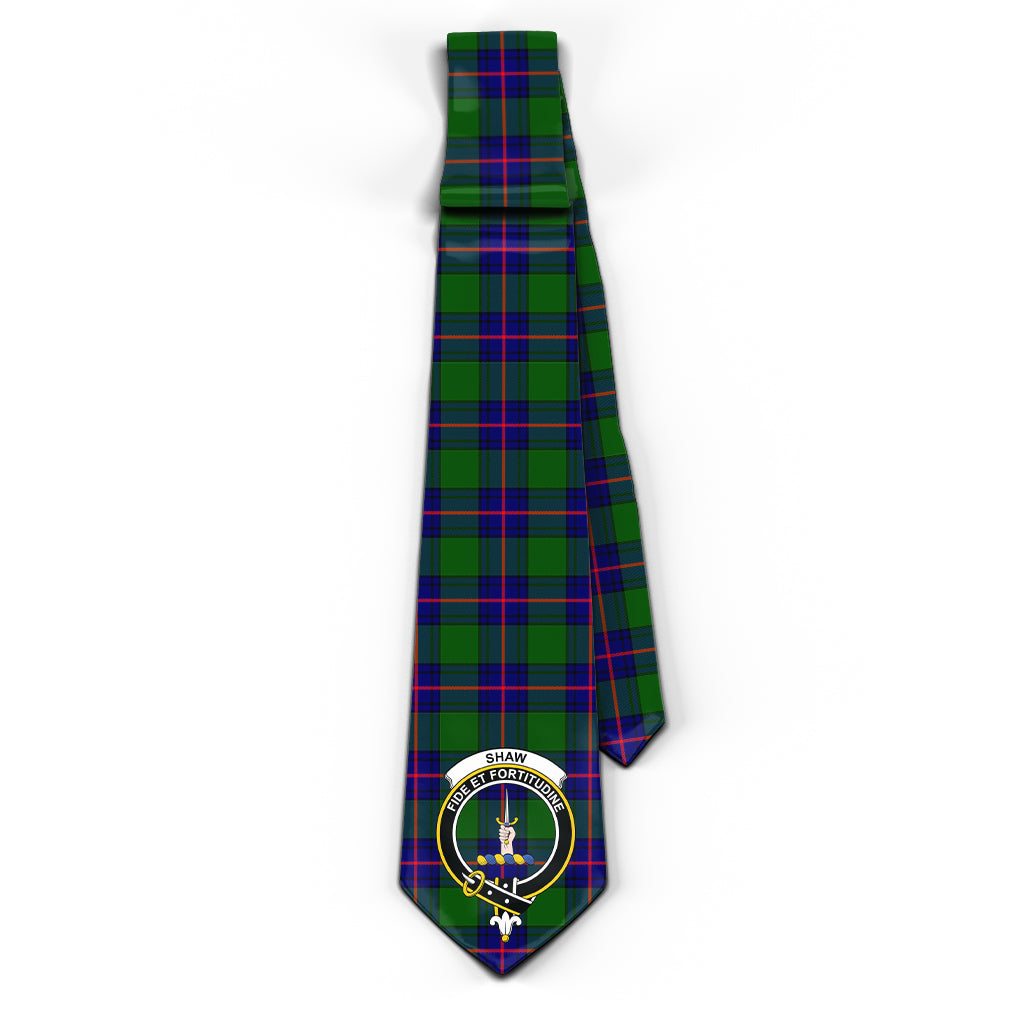 Shaw Modern Tartan Classic Necktie with Family Crest - Tartan Vibes Clothing