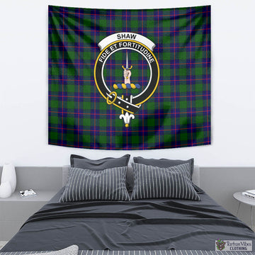 Shaw Modern Tartan Tapestry Wall Hanging and Home Decor for Room with Family Crest