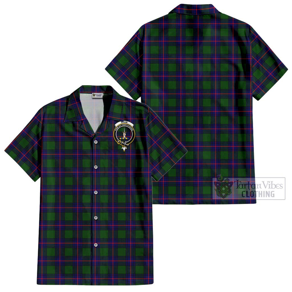 Shaw Modern Tartan Cotton Hawaiian Shirt with Family Crest Kid - Tartan Vibes Clothing