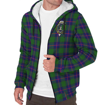 Shaw Modern Tartan Sherpa Hoodie with Family Crest