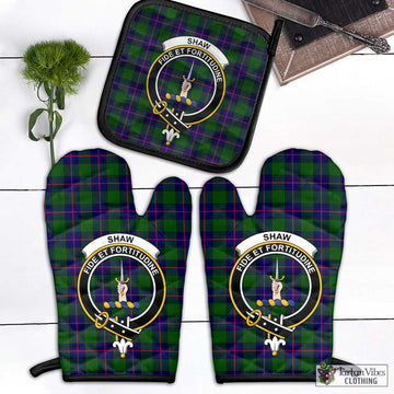 Shaw Modern Tartan Combo Oven Mitt & Pot-Holder with Family Crest