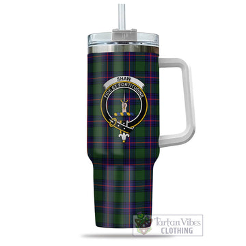 Shaw Modern Tartan and Family Crest Tumbler with Handle