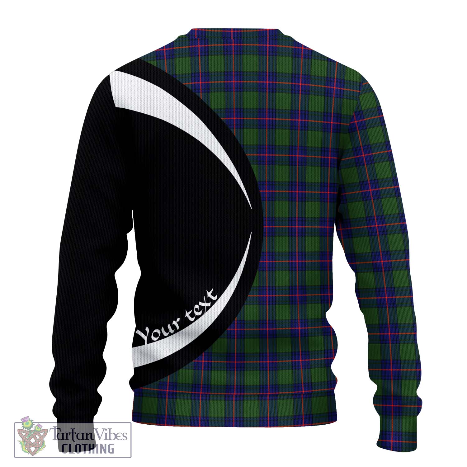 Shaw Modern Tartan Knitted Sweater with Family Crest Circle Style - Tartan Vibes Clothing