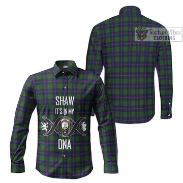 Shaw Modern Tartan Long Sleeve Button Shirt with Family Crest DNA In Me Style