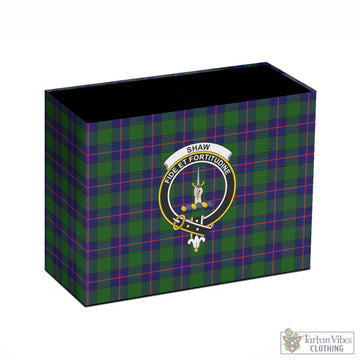 Shaw Modern Tartan Pen Holder with Family Crest