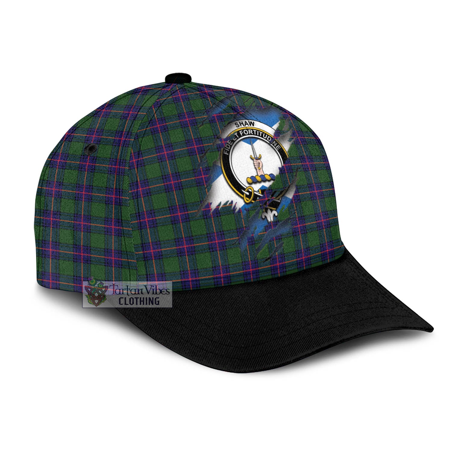 Tartan Vibes Clothing Shaw Modern Tartan Classic Cap with Family Crest In Me Style