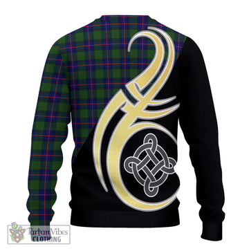 Shaw Modern Tartan Ugly Sweater with Family Crest and Celtic Symbol Style