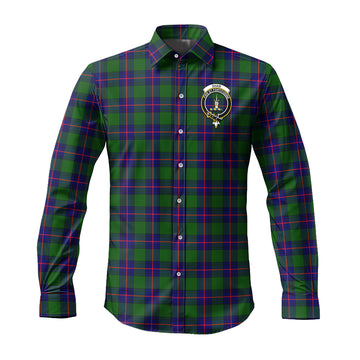 Shaw Modern Tartan Long Sleeve Button Up Shirt with Family Crest