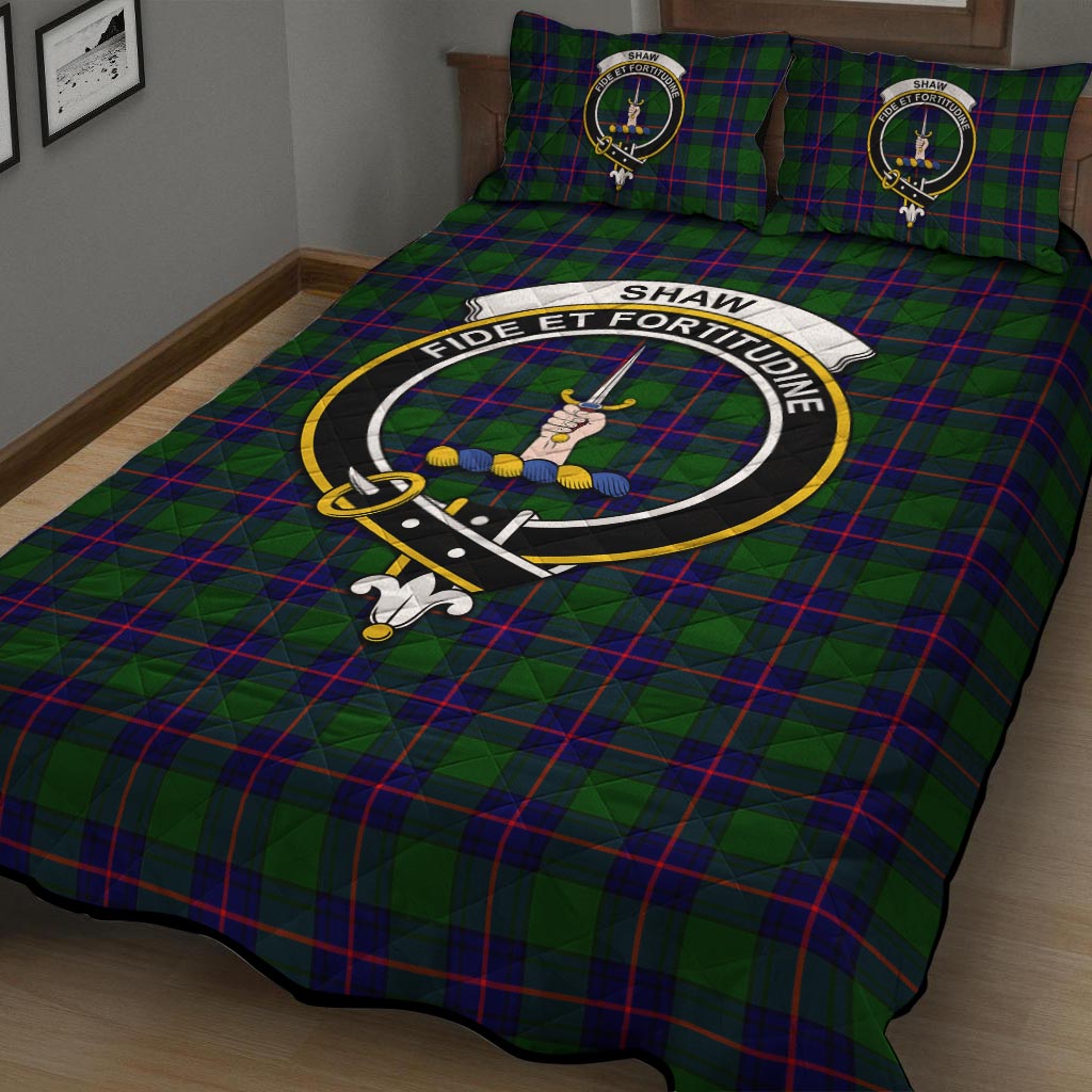 Shaw Modern Tartan Quilt Bed Set with Family Crest - Tartan Vibes Clothing