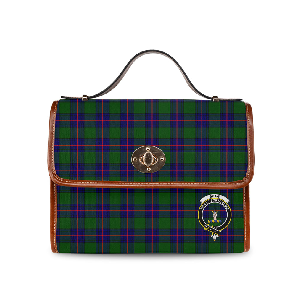 shaw-modern-tartan-leather-strap-waterproof-canvas-bag-with-family-crest