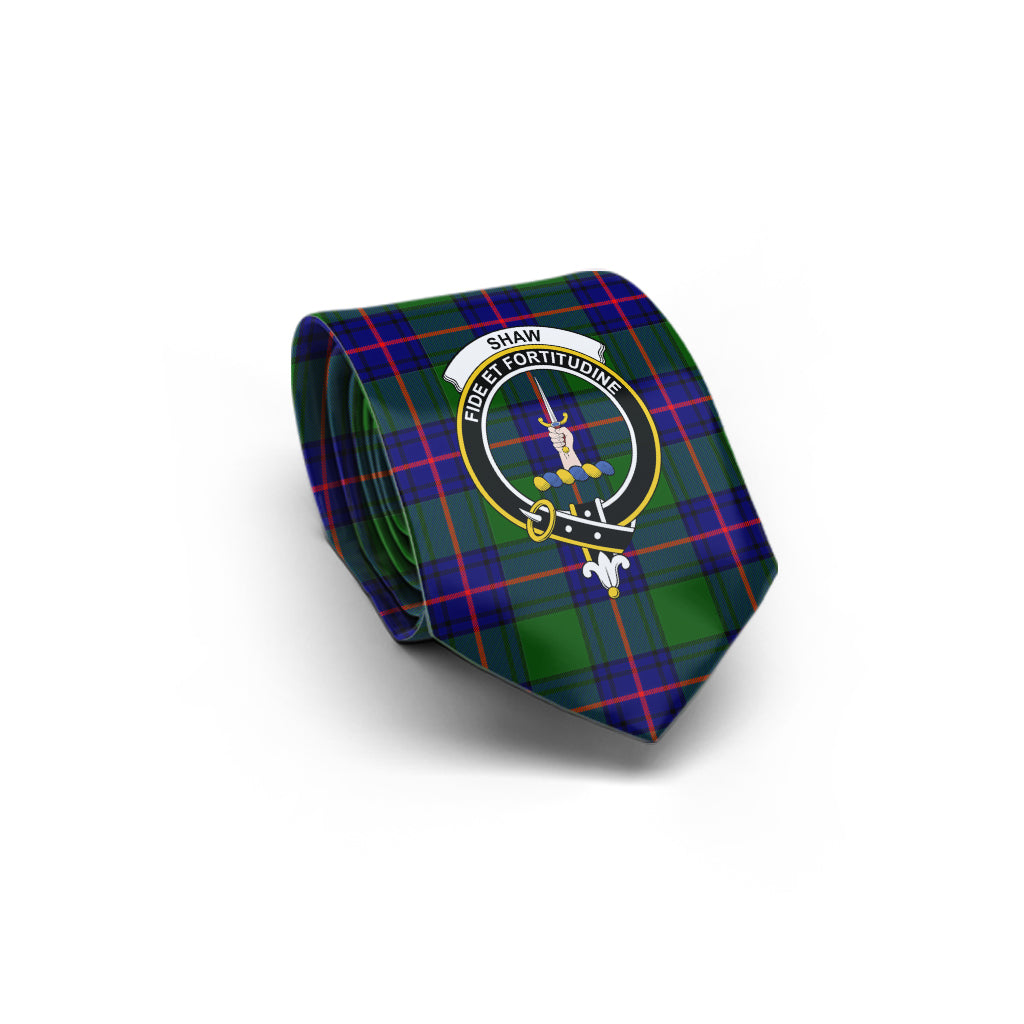 Shaw Modern Tartan Classic Necktie with Family Crest - Tartan Vibes Clothing