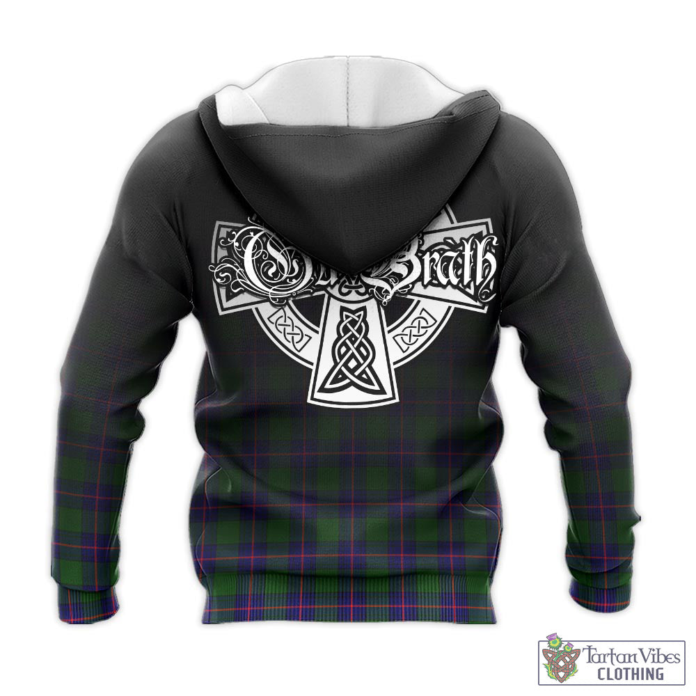 Tartan Vibes Clothing Shaw Modern Tartan Knitted Hoodie Featuring Alba Gu Brath Family Crest Celtic Inspired