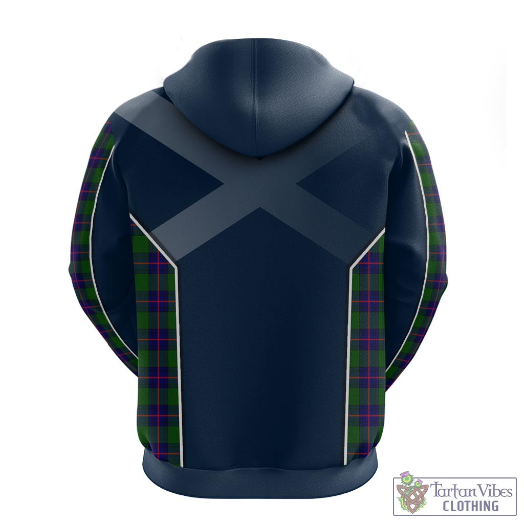 Tartan Vibes Clothing Shaw Modern Tartan Hoodie with Family Crest and Scottish Thistle Vibes Sport Style