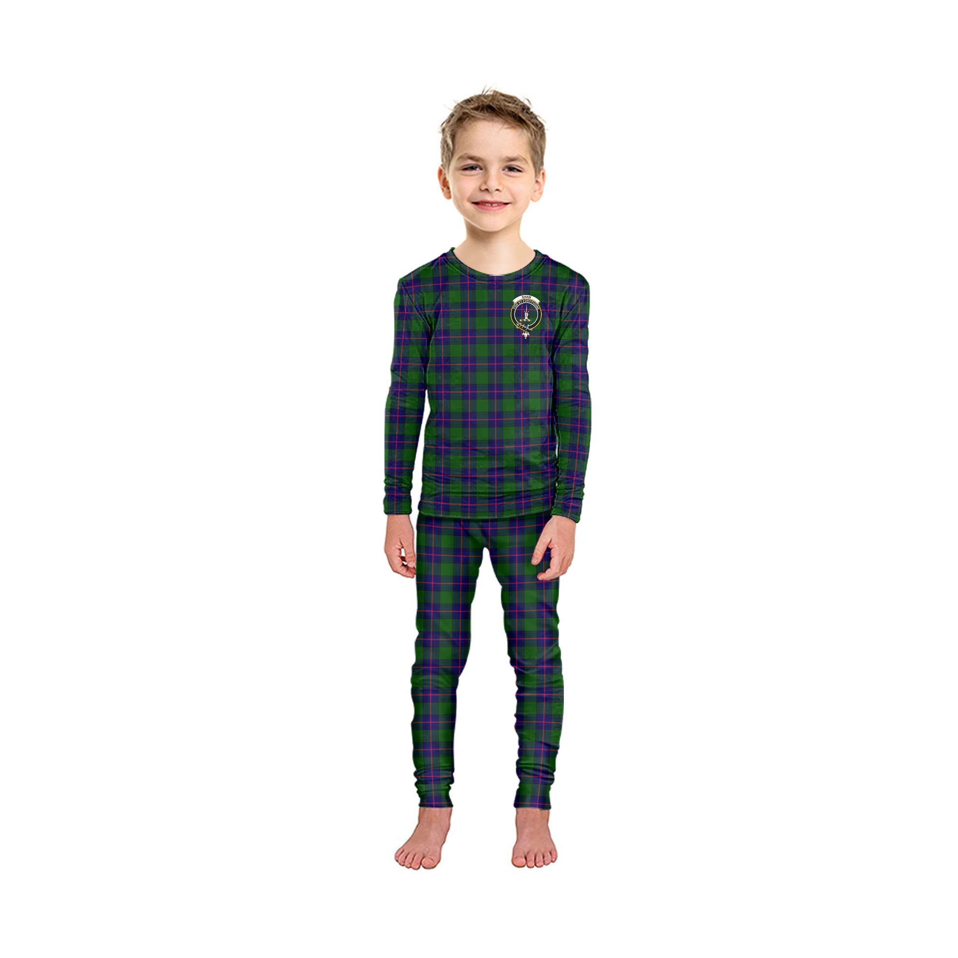 Shaw Modern Tartan Pajamas Family Set with Family Crest - Tartanvibesclothing