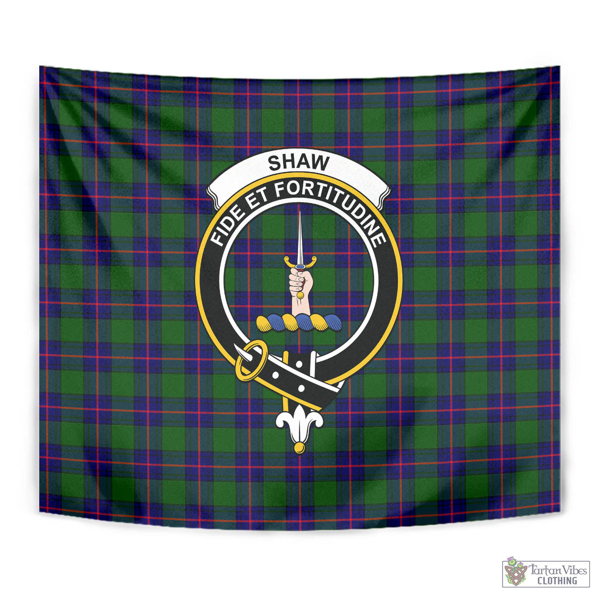 Tartan Vibes Clothing Shaw Modern Tartan Tapestry Wall Hanging and Home Decor for Room with Family Crest