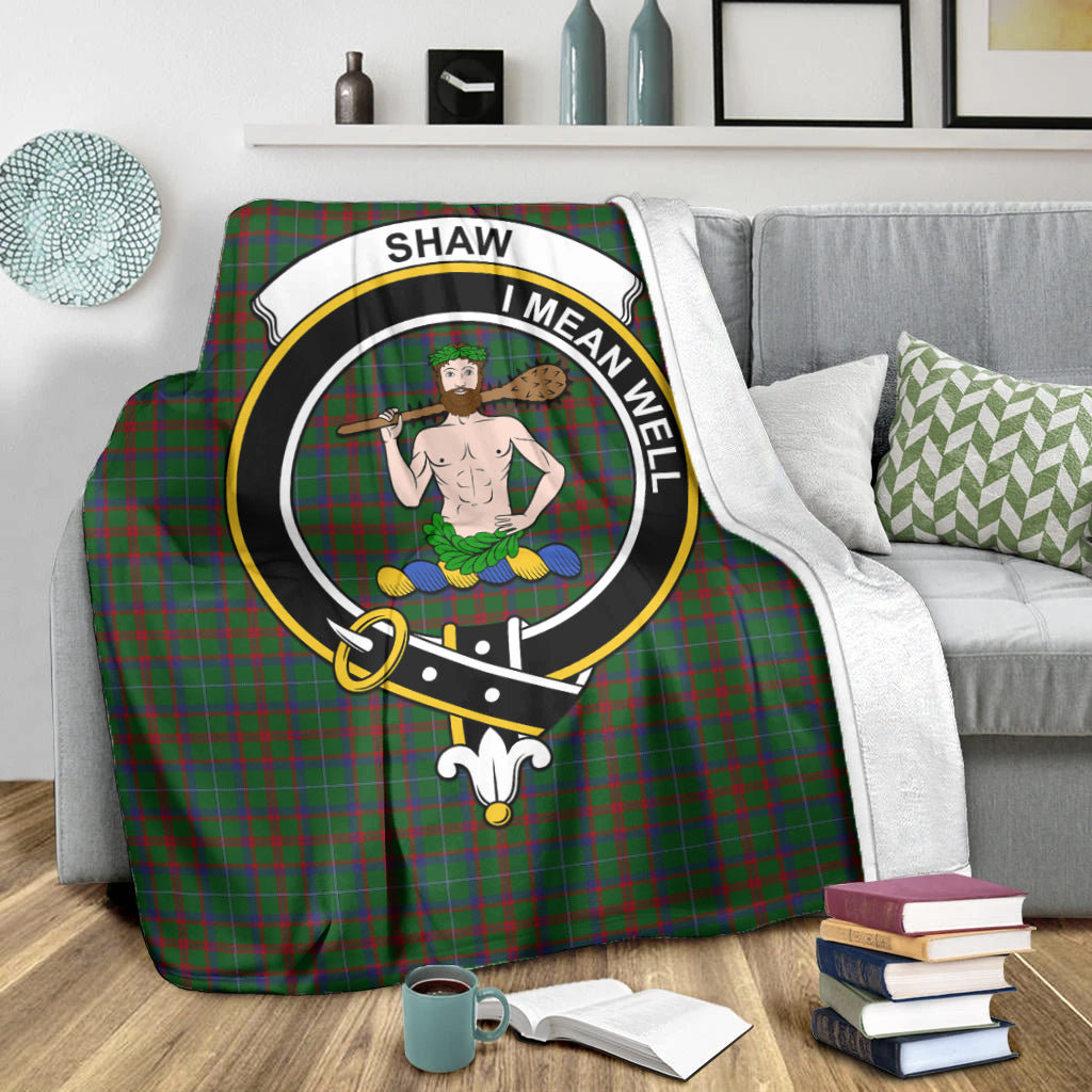 shaw-of-tordarroch-green-hunting-tartab-blanket-with-family-crest