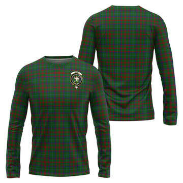 Shaw of Tordarroch Green Hunting Tartan Long Sleeve T-Shirt with Family Crest