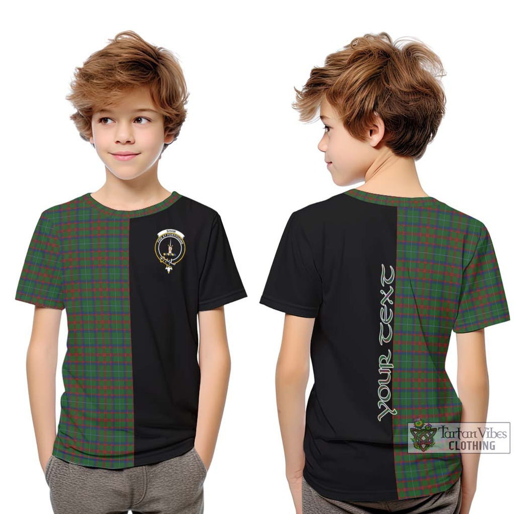 Shaw of Tordarroch Green Hunting Tartan Kid T-Shirt with Family Crest and Half Of Me Style Youth XL Size14 - Tartanvibesclothing Shop