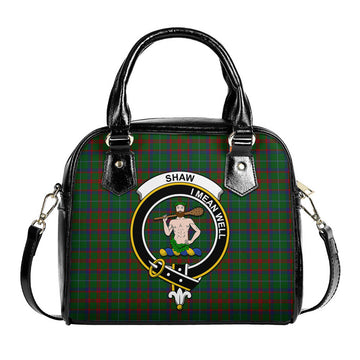 Shaw of Tordarroch Green Hunting Tartan Shoulder Handbags with Family Crest