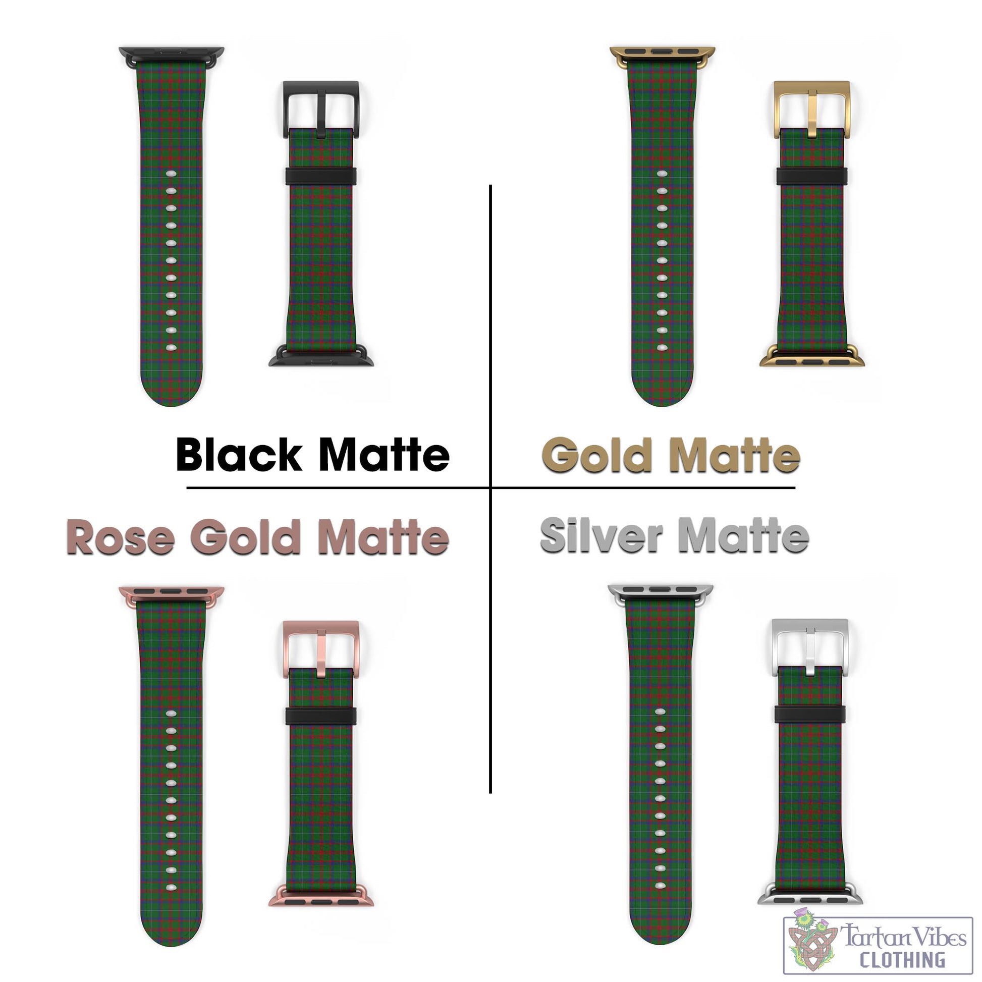 Tartan Vibes Clothing Shaw of Tordarroch Green Hunting Tartan Watch Band